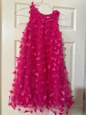 Kensie Girl Pink 3D Butterfly Tulle Party Dress Size 12  SKU062